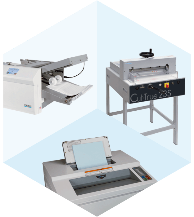 office products in hexagon collage